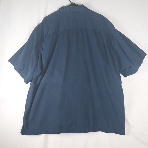 Tommy Bahama Men’s XXL 100% Silk Camp Shirt Blue Casual Summer - Picture 2 of 8
